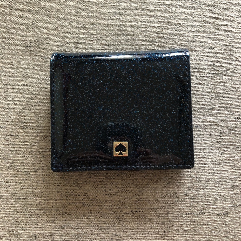 Kate Spade navy glitter wallet